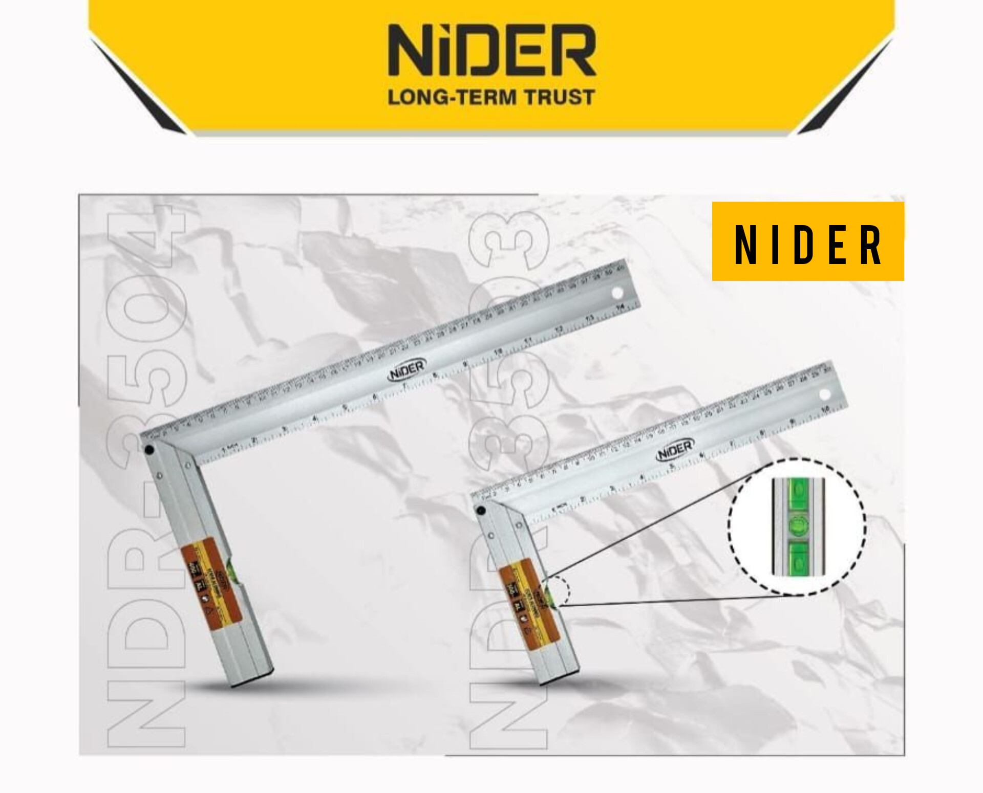 گونیا آلومینیومی ترازدار 30 سانتی متری کد NDR-3503