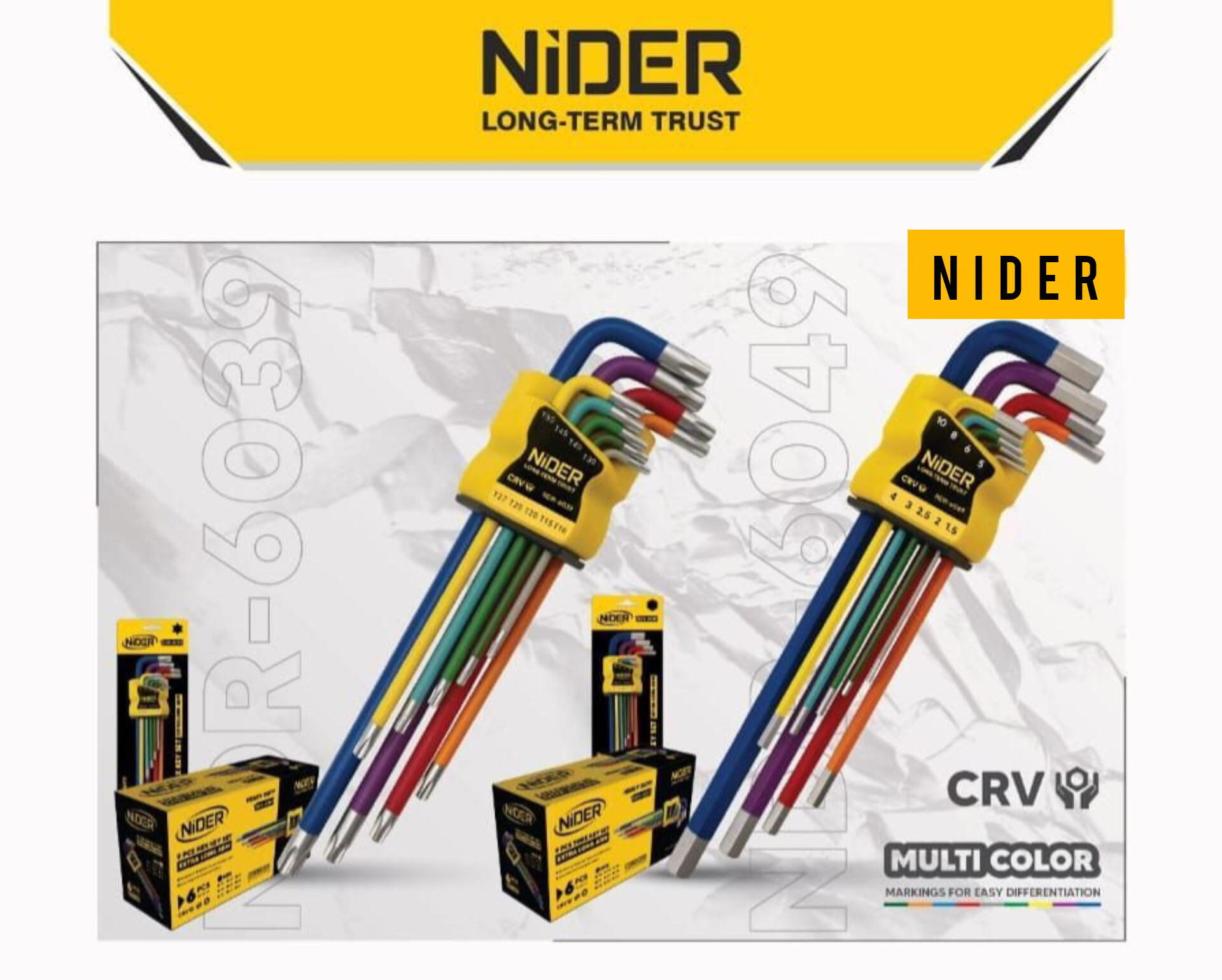 ست آلن و عددی فوق بلند شش گوش کد NDR-6049